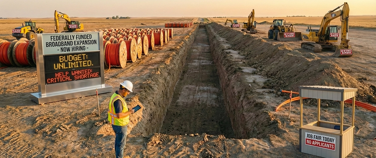 Precision fusion splicing for hyperscale fiber installation addressing the BEAD labor deficit.